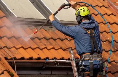 Démoussage et hydrofuge de toiture à Voingt